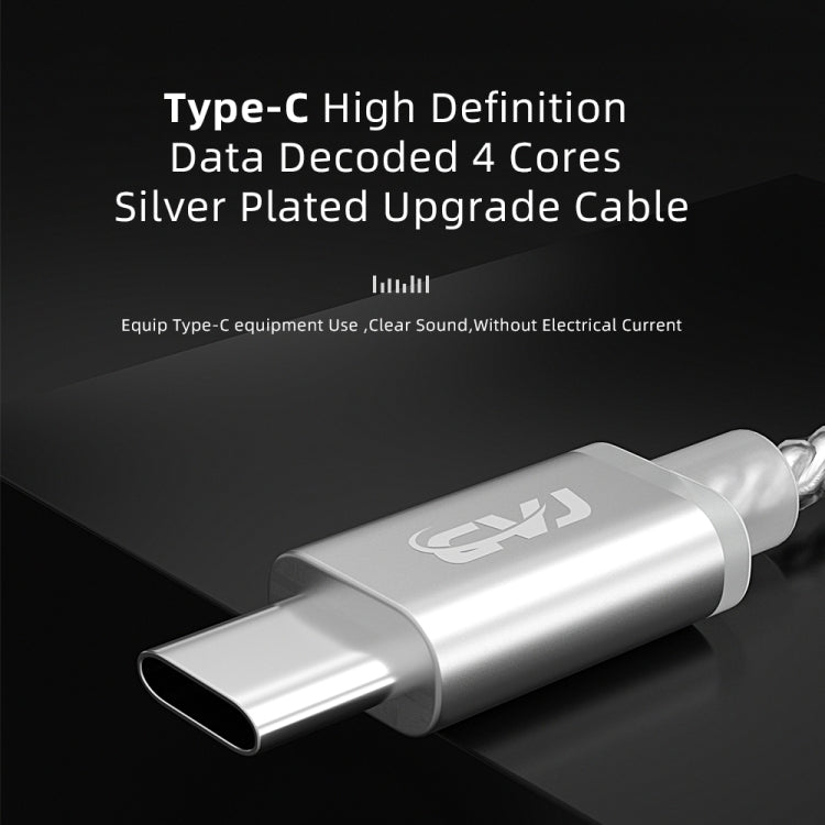 CVJ V5.TC 1.25m Type-C Digital Decoding Silver-plated Earphone Cable, Style:MMCX(Silver)