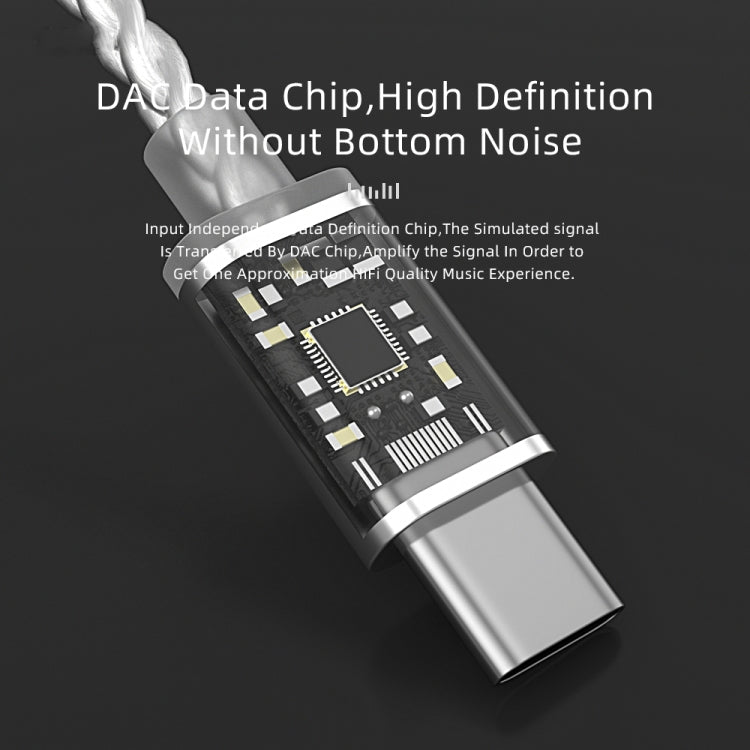 CVJ V5.TC 1.25m Type-C Digital Decoding Silver-plated Earphone Cable, Style:MMCX(Silver)