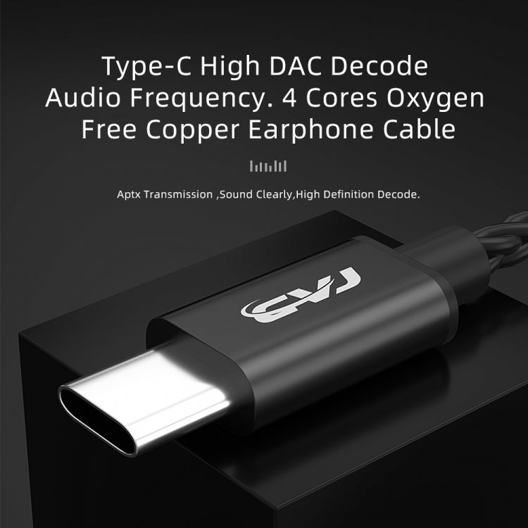 CVJ V6.TC 1.25m Type-C Digital Decoding Oxygen-free Copper Earphone Cable, Style:MMCX(Black)