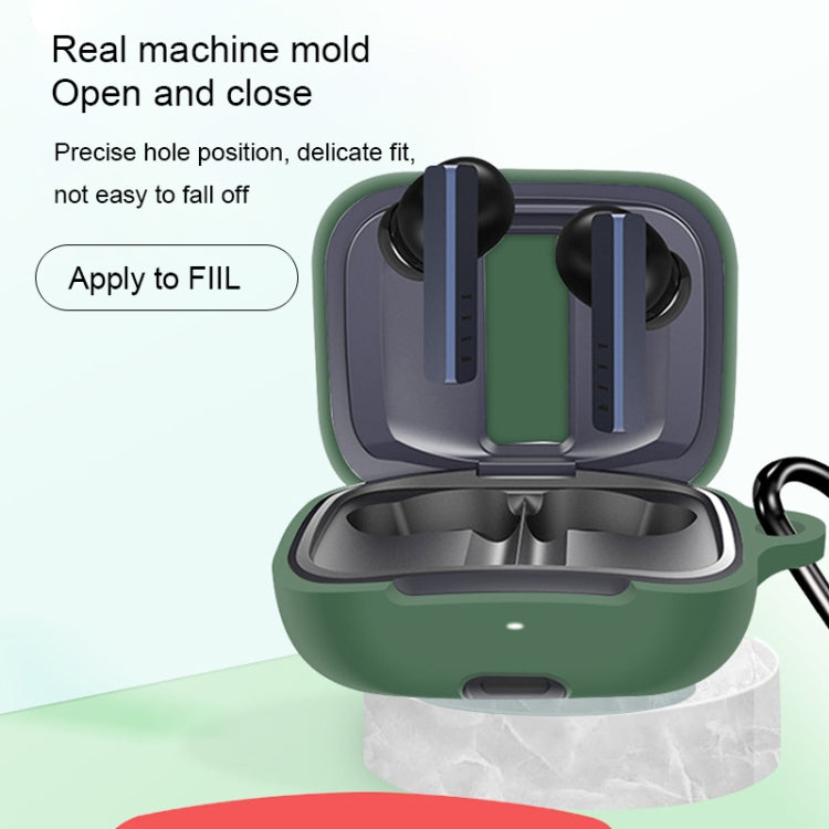 For FIIL CG Pro Pure Color Bluetooth Earphone Soft Silicone Protective Case With Hook
