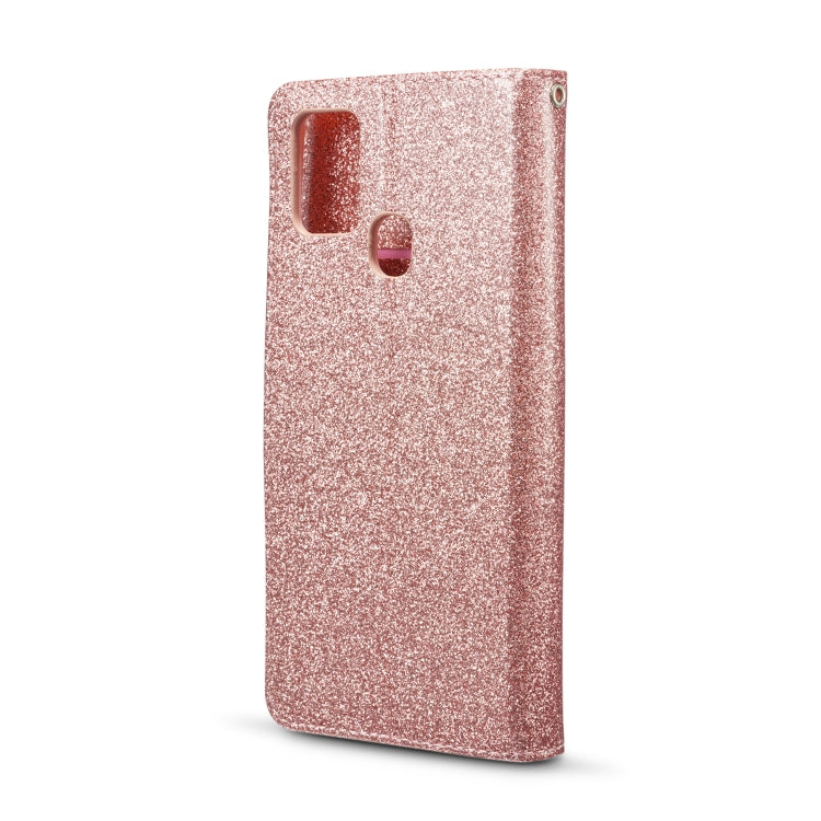 For Samsung Galaxy A21S Glitter Powder Love Leather Phone Case