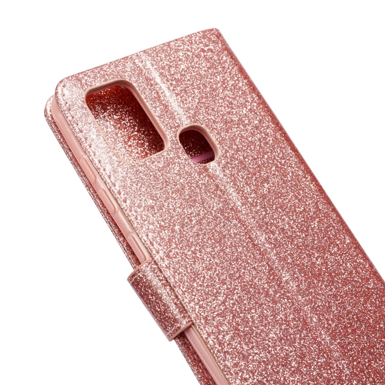 For Samsung Galaxy A21S Glitter Powder Love Leather Phone Case