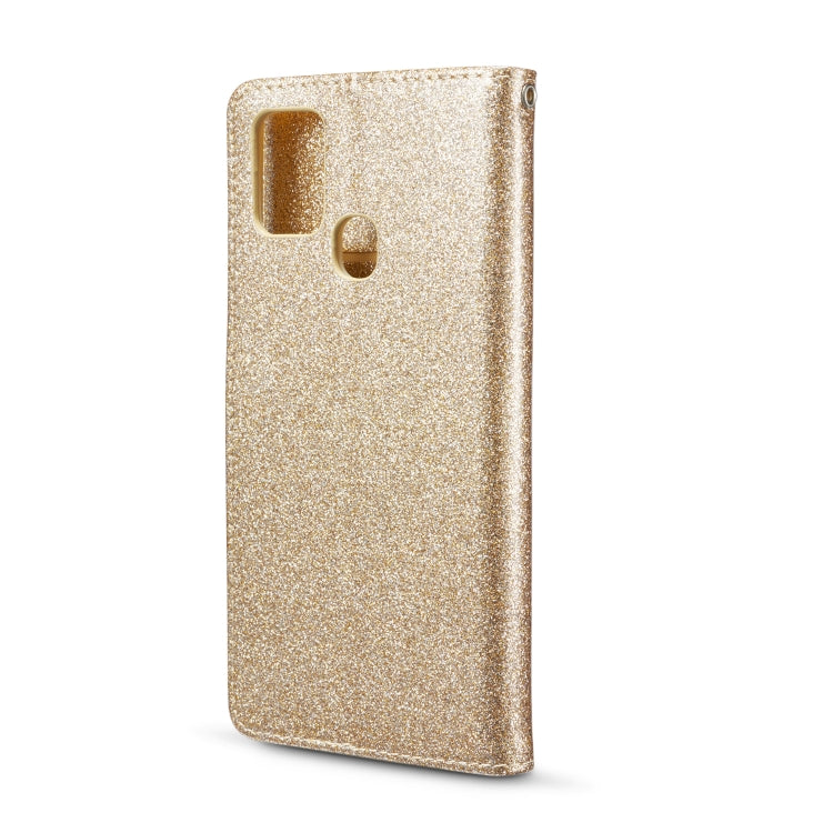 For Samsung Galaxy A21S Glitter Powder Love Leather Phone Case