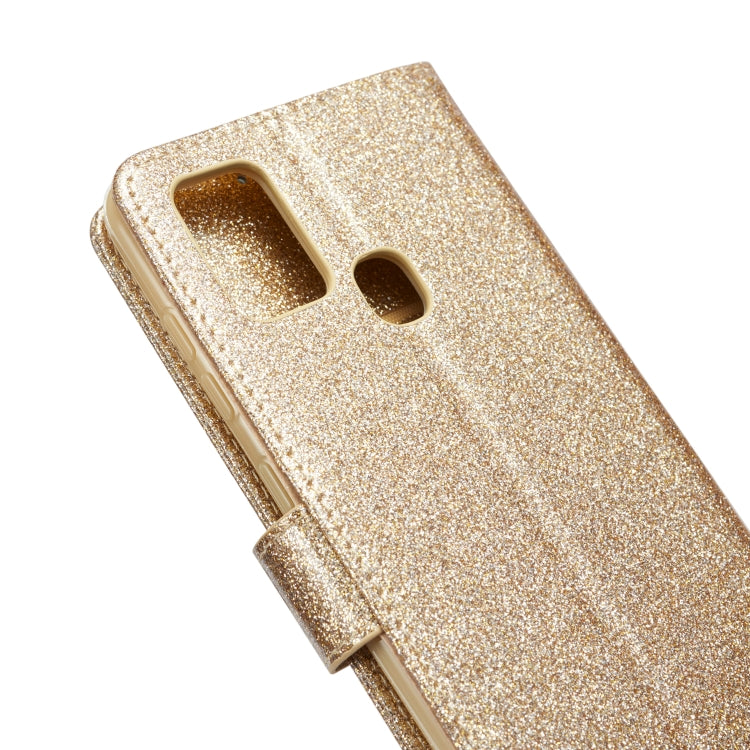 For Samsung Galaxy A21S Glitter Powder Love Leather Phone Case