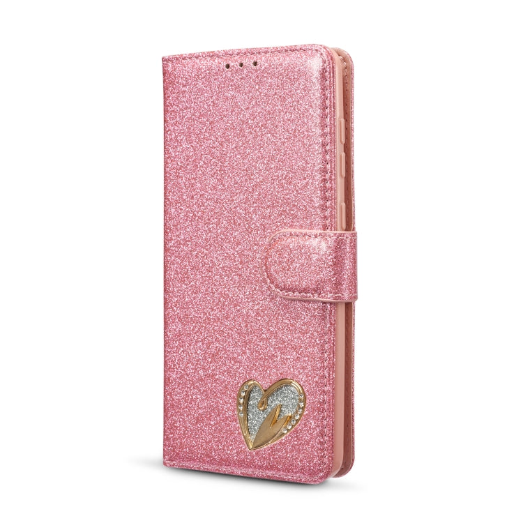 For Samsung Galaxy A21S Glitter Powder Love Leather Phone Case