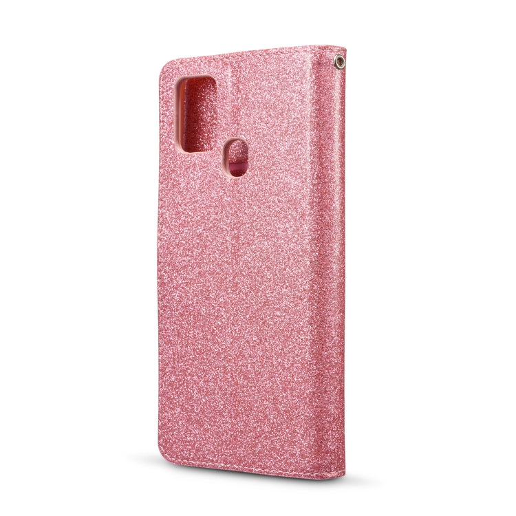 For Samsung Galaxy A21S Glitter Powder Love Leather Phone Case