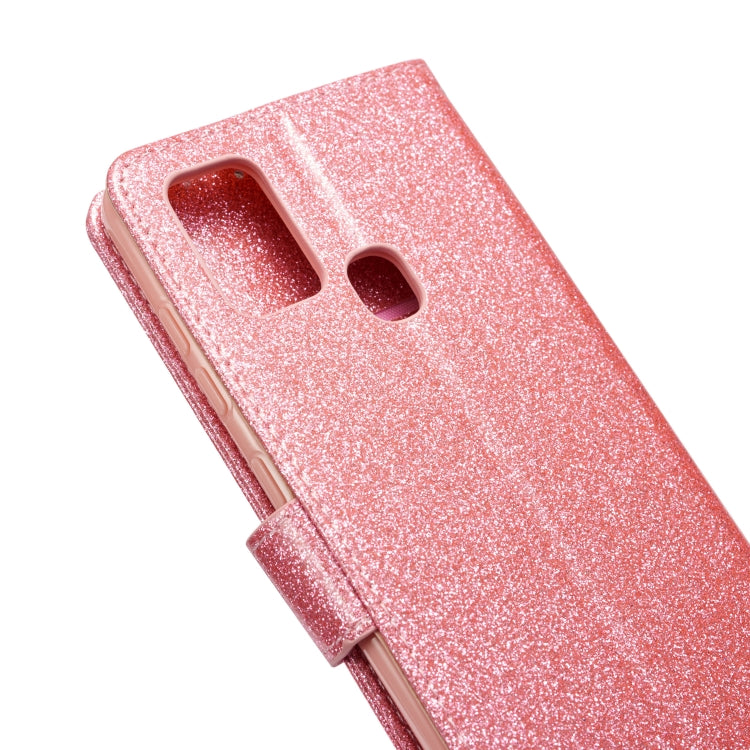 For Samsung Galaxy A21S Glitter Powder Love Leather Phone Case