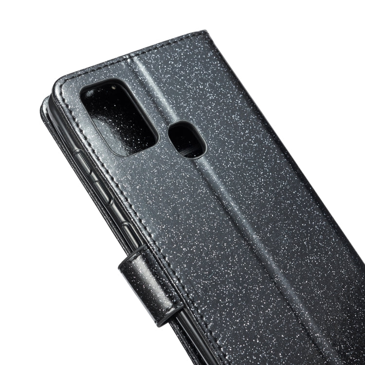 For Samsung Galaxy A21S Glitter Powder Love Leather Phone Case