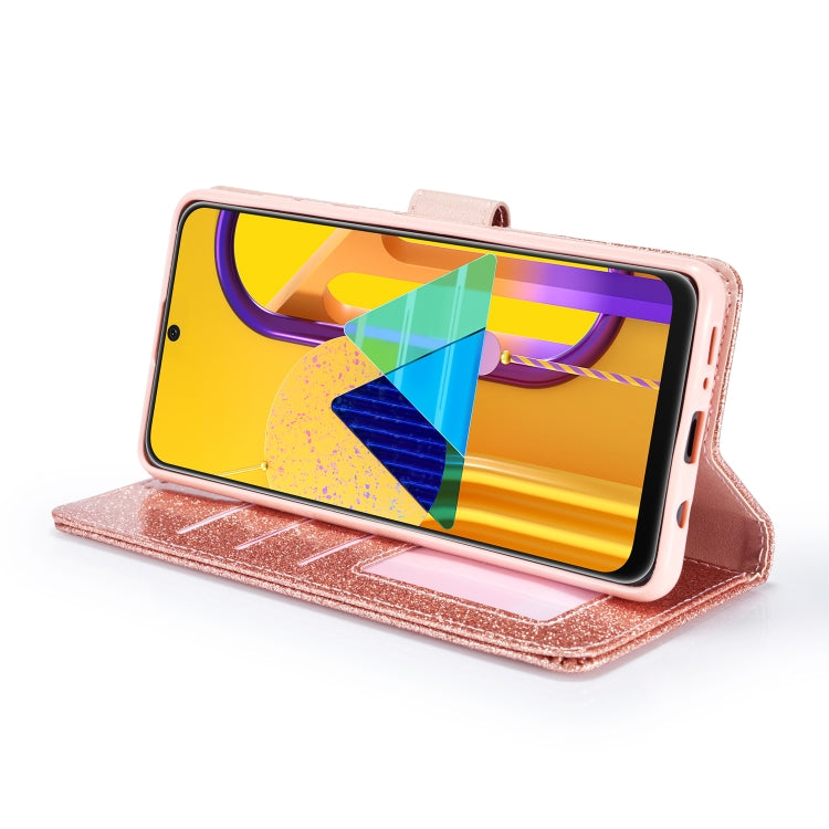 For Samsung Galaxy A51 Glitter Powder Love Leather Phone Case