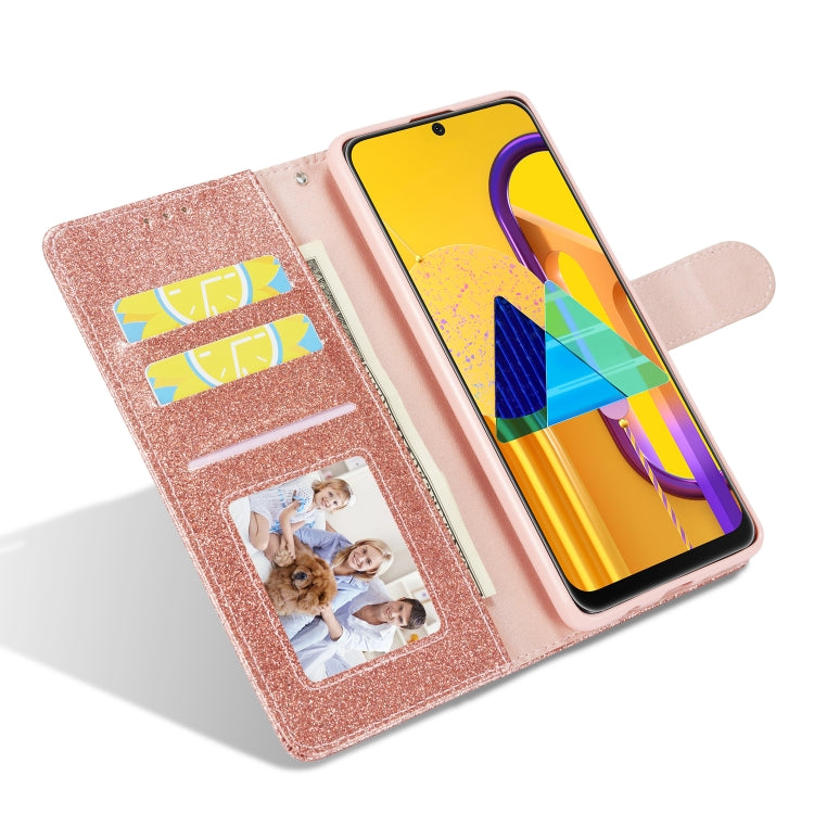 For Samsung Galaxy A51 Glitter Powder Love Leather Phone Case