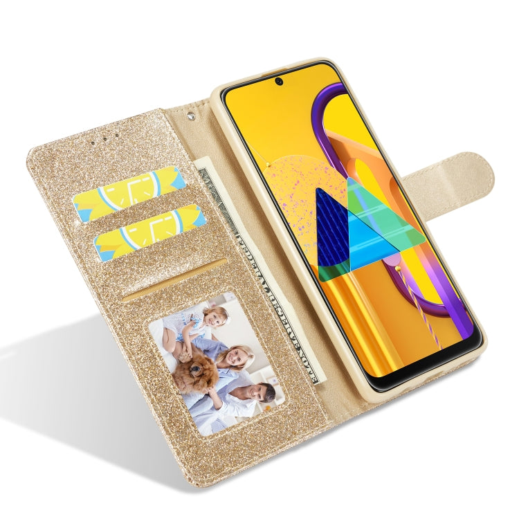 For Samsung Galaxy A51 Glitter Powder Love Leather Phone Case
