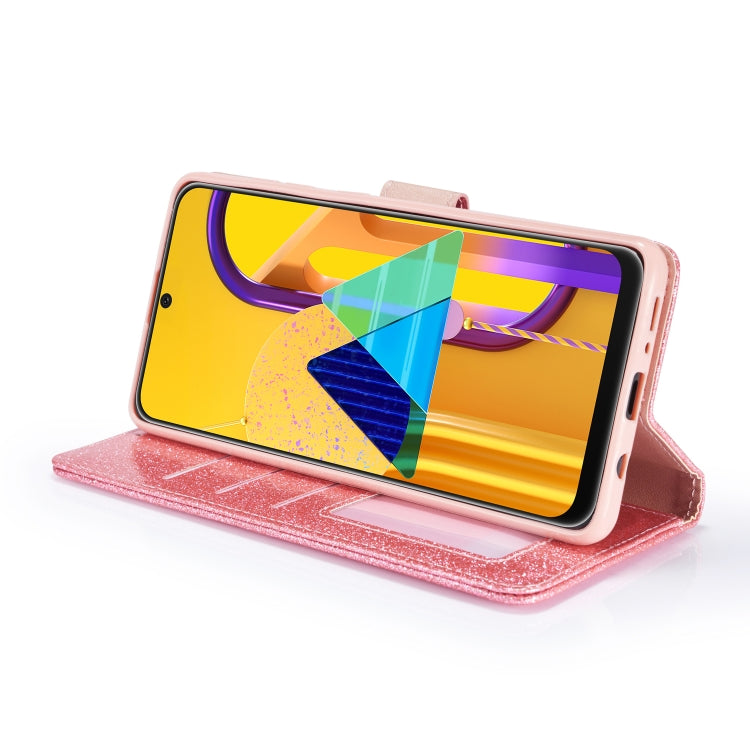 For Samsung Galaxy A51 Glitter Powder Love Leather Phone Case