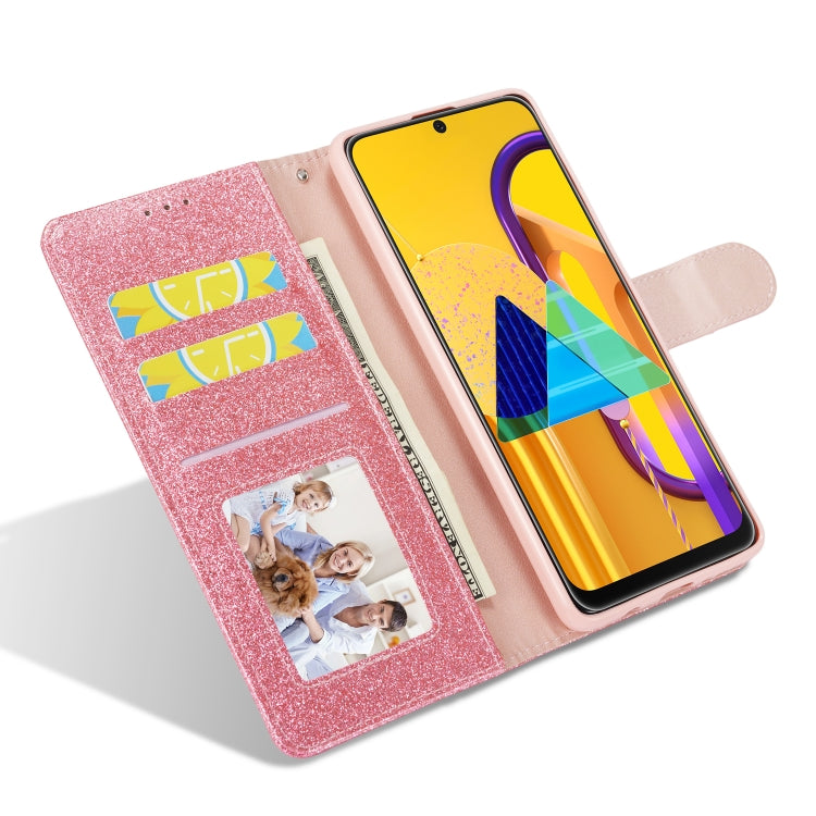 For Samsung Galaxy A51 Glitter Powder Love Leather Phone Case