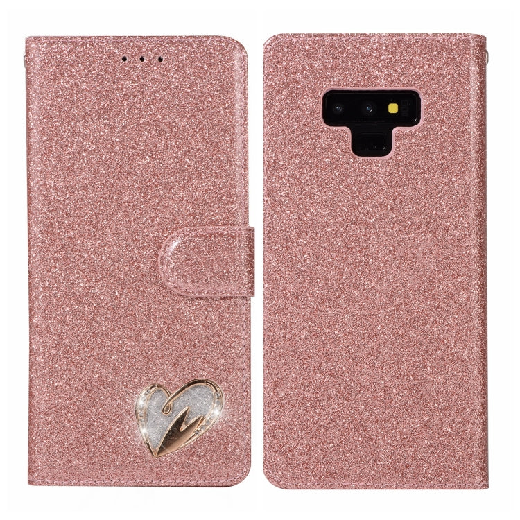 For Samsung Galaxy Note9 Glitter Powder Love Leather Phone Case