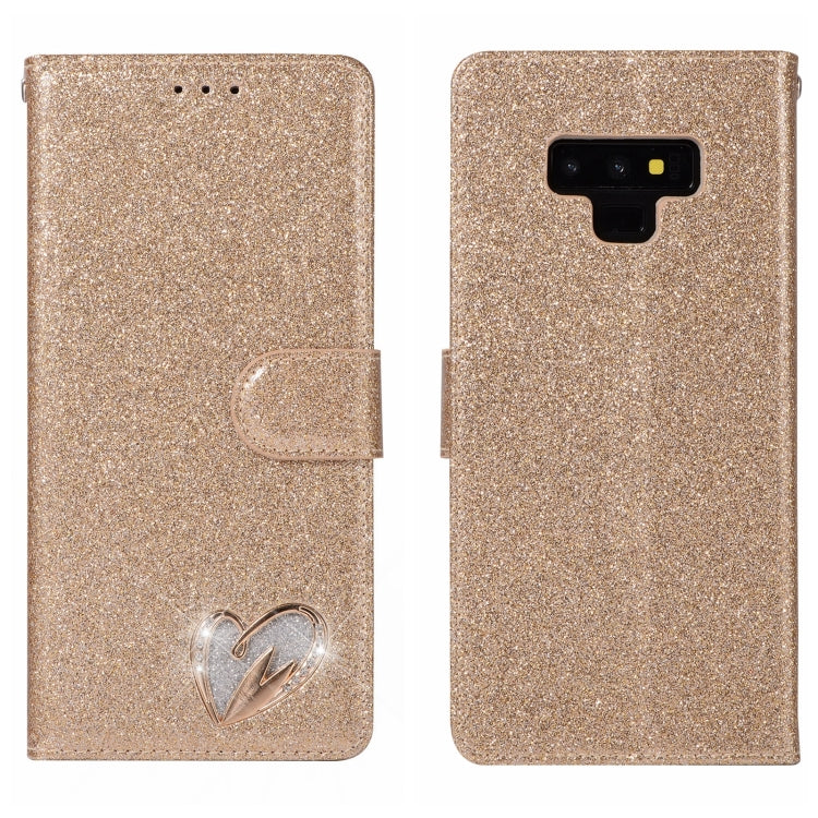 For Samsung Galaxy Note9 Glitter Powder Love Leather Phone Case