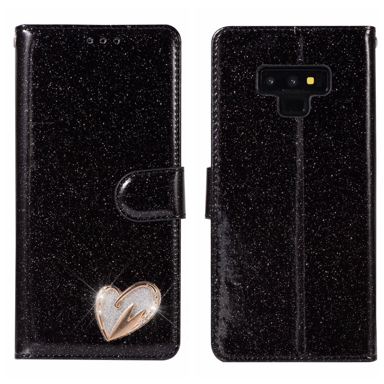For Samsung Galaxy Note9 Glitter Powder Love Leather Phone Case