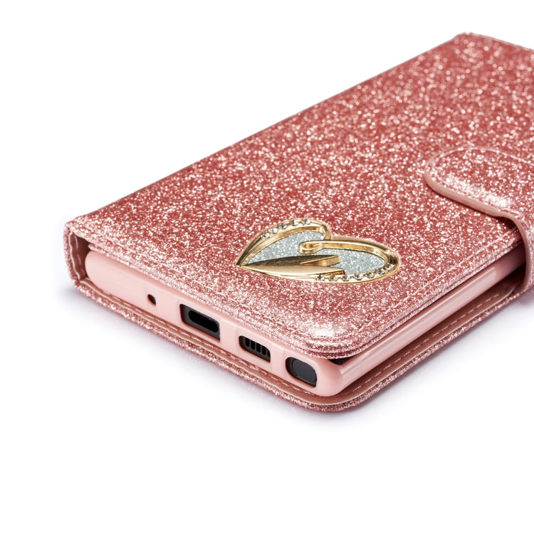 For Samsung Galaxy Note10 Glitter Powder Love Leather Phone Case