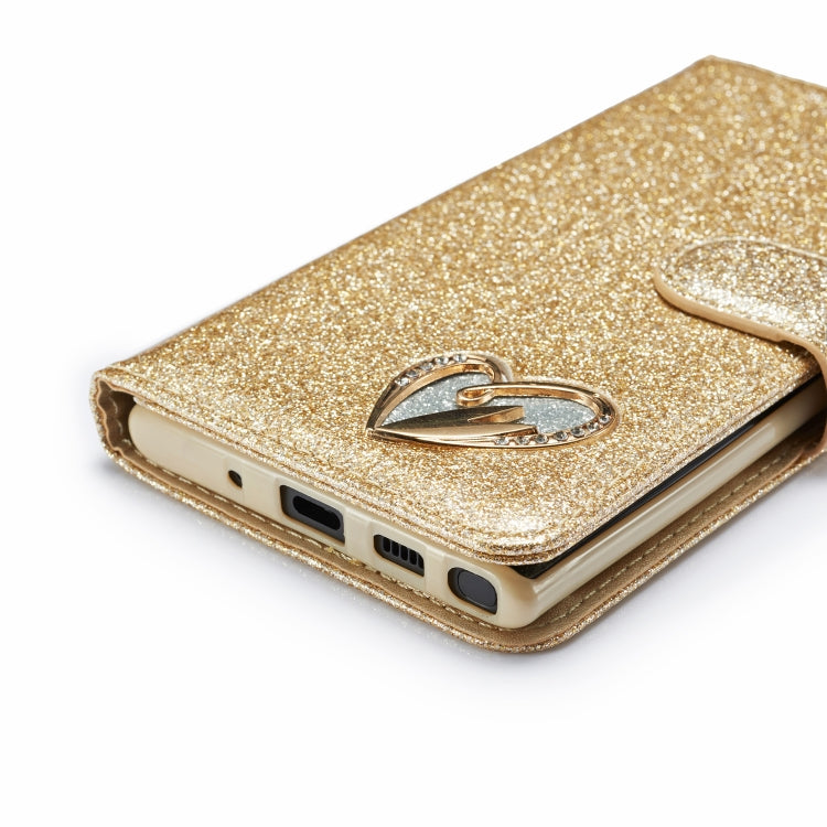 For Samsung Galaxy Note10 Glitter Powder Love Leather Phone Case