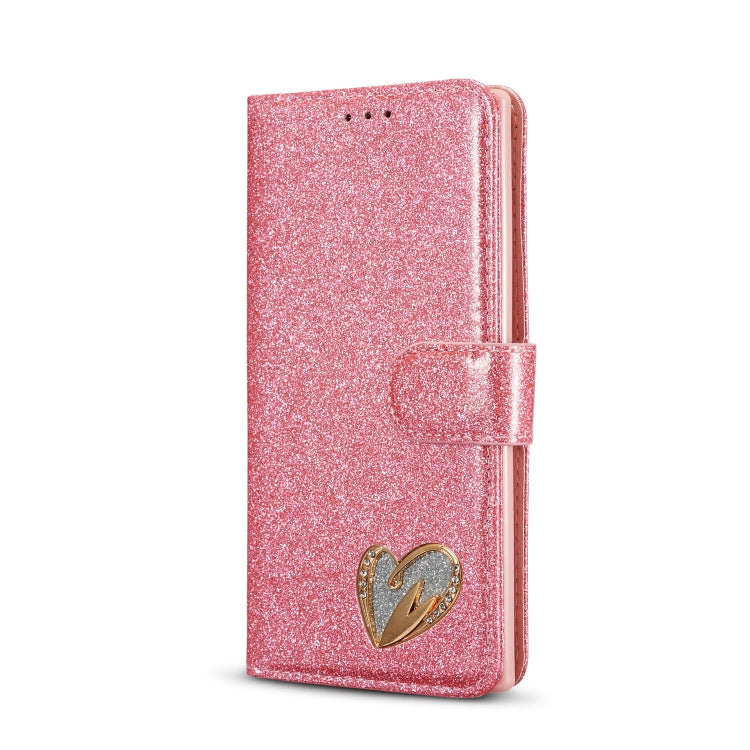 For Samsung Galaxy Note10 Glitter Powder Love Leather Phone Case