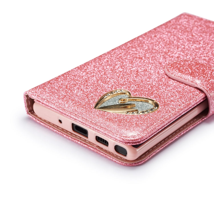 For Samsung Galaxy Note10 Glitter Powder Love Leather Phone Case