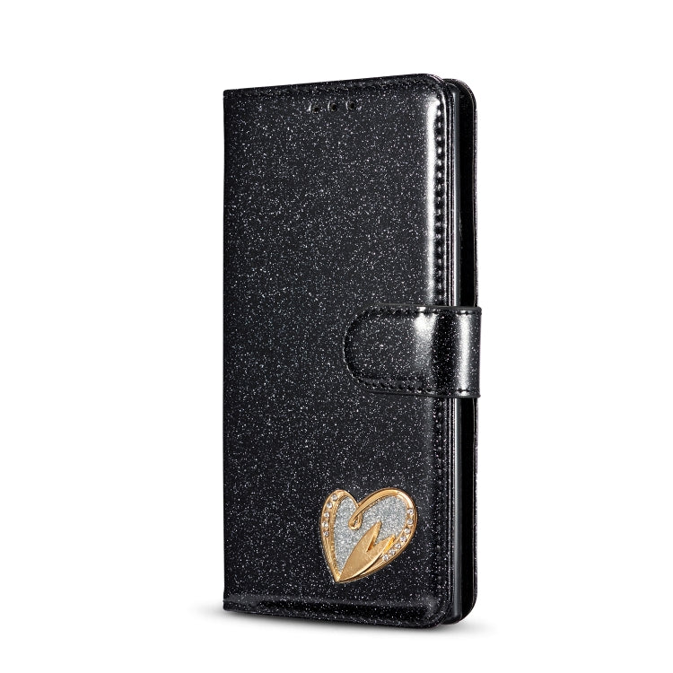 For Samsung Galaxy Note10 Glitter Powder Love Leather Phone Case