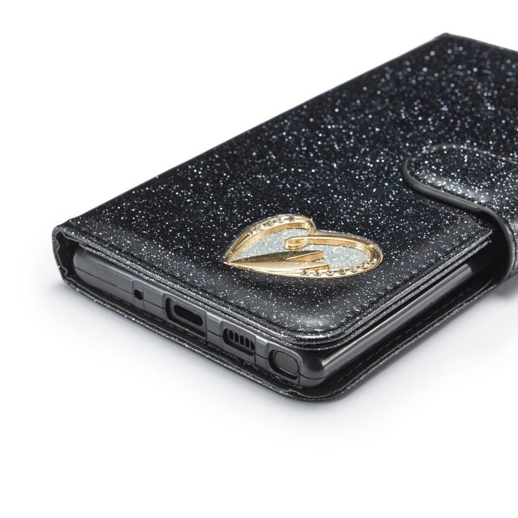For Samsung Galaxy Note10 Glitter Powder Love Leather Phone Case