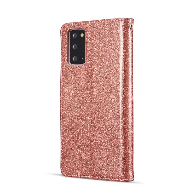 For Samsung Galaxy Note20 Glitter Powder Love Leather Phone Case