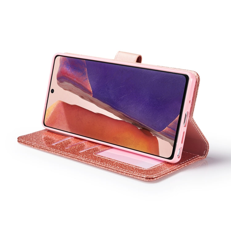 For Samsung Galaxy Note20 Glitter Powder Love Leather Phone Case