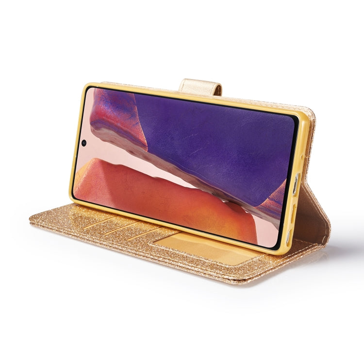 For Samsung Galaxy Note20 Glitter Powder Love Leather Phone Case