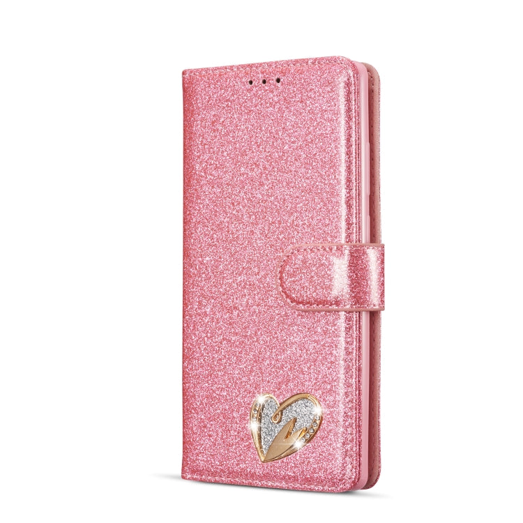 For Samsung Galaxy Note20 Glitter Powder Love Leather Phone Case