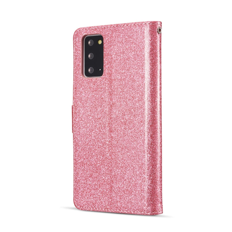 For Samsung Galaxy Note20 Glitter Powder Love Leather Phone Case