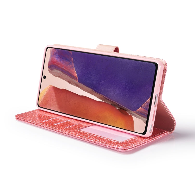For Samsung Galaxy Note20 Glitter Powder Love Leather Phone Case