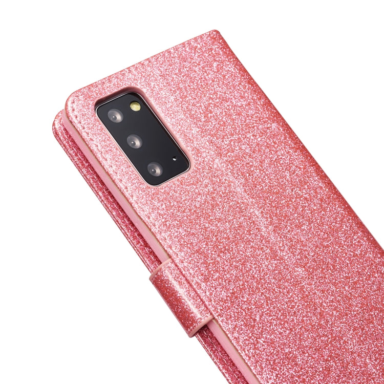 For Samsung Galaxy Note20 Glitter Powder Love Leather Phone Case