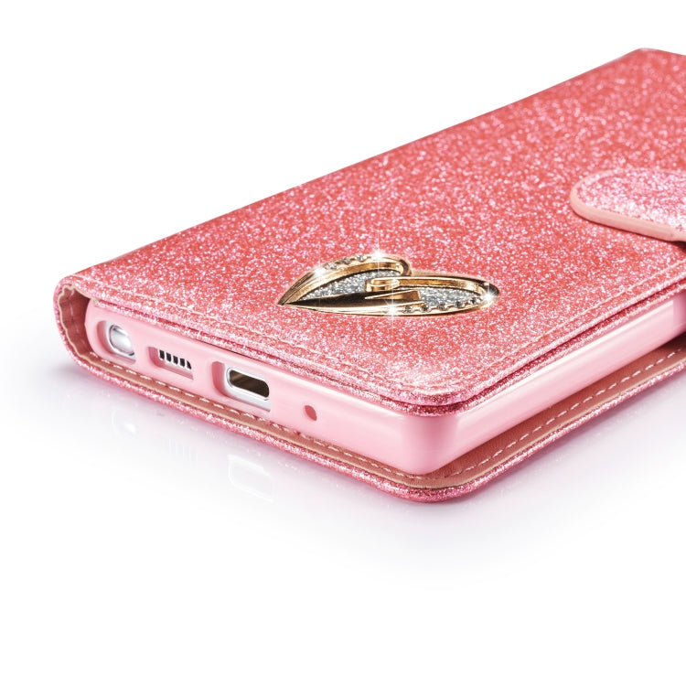 For Samsung Galaxy Note20 Glitter Powder Love Leather Phone Case