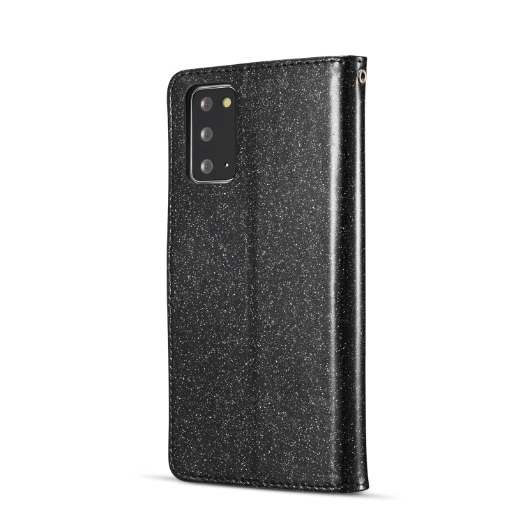 For Samsung Galaxy Note20 Glitter Powder Love Leather Phone Case