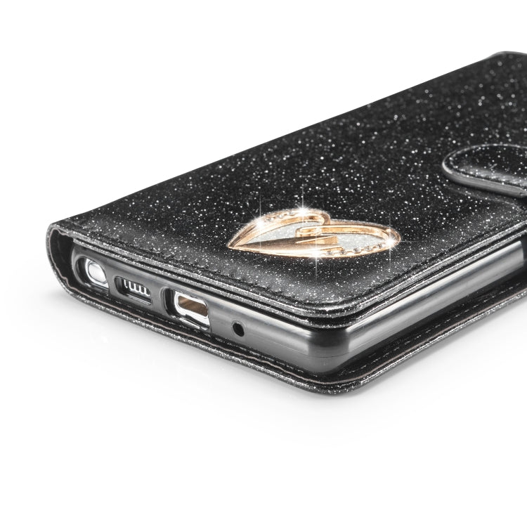 For Samsung Galaxy Note20 Glitter Powder Love Leather Phone Case