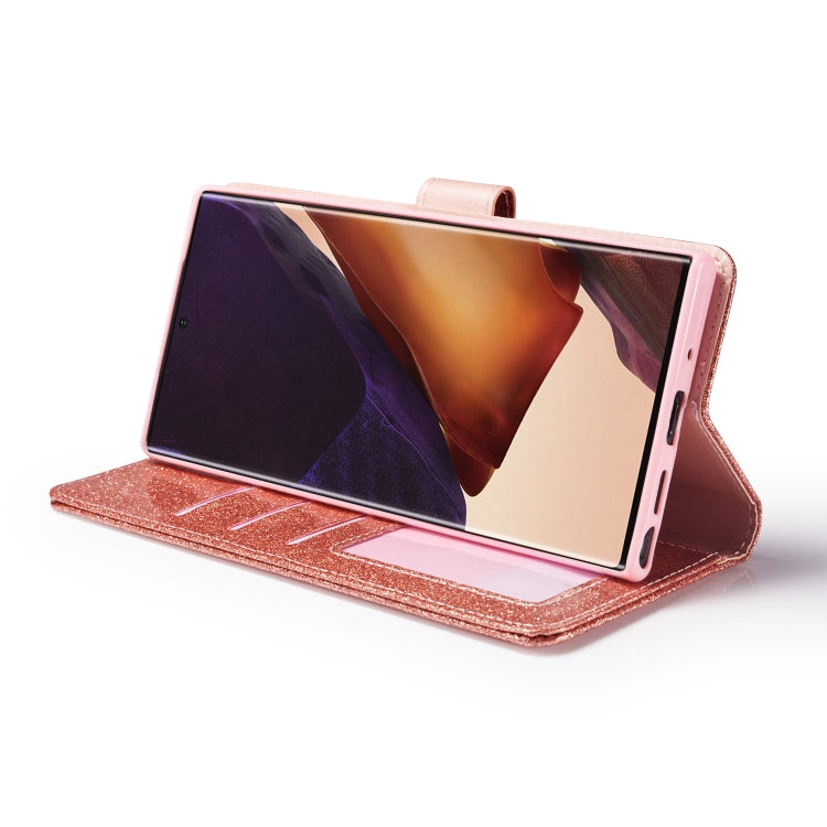 For Samsung Galaxy Note20 Ultra Glitter Powder Love Leather Phone Case