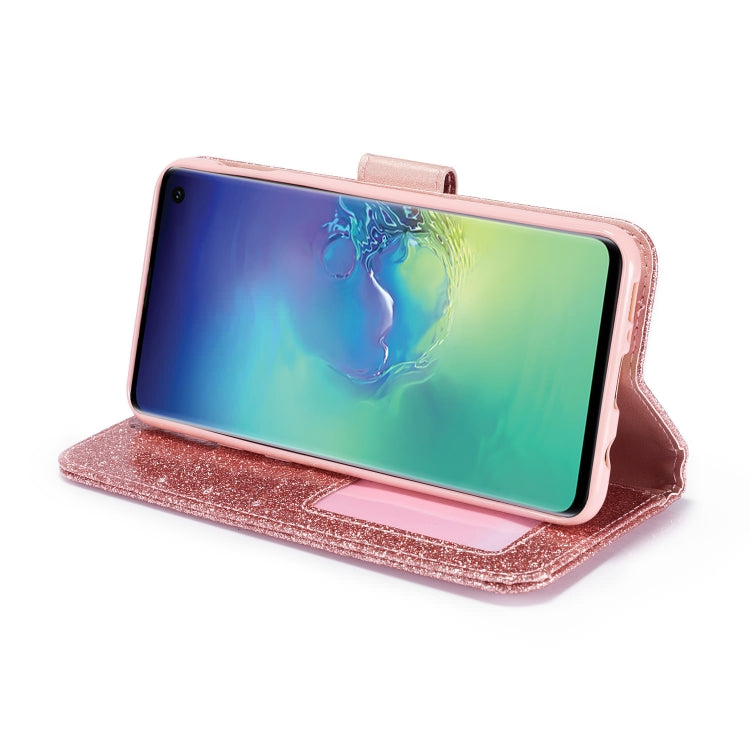 For Samsung Galaxy S10e Glitter Powder Love Leather Phone Case