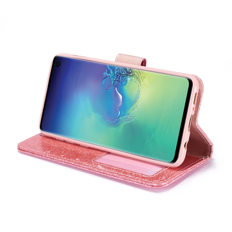 For Samsung Galaxy S10e Glitter Powder Love Leather Phone Case