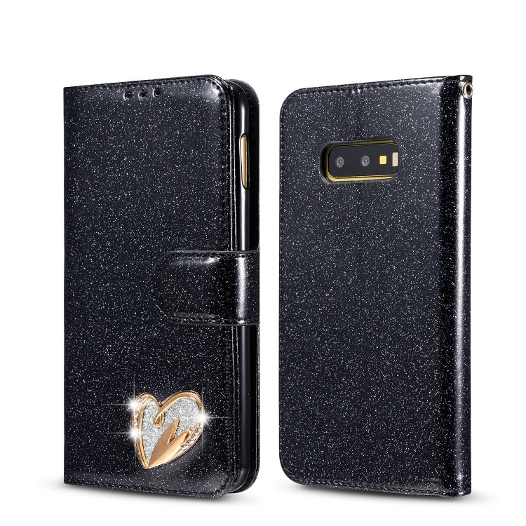 For Samsung Galaxy S10e Glitter Powder Love Leather Phone Case