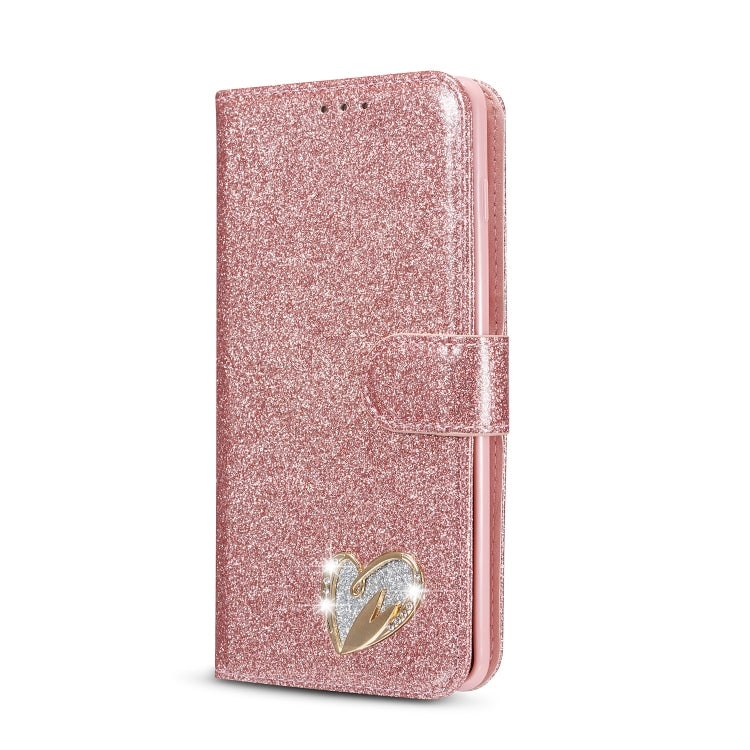 For Samsung Galaxy S10+ Glitter Powder Love Leather Phone Case