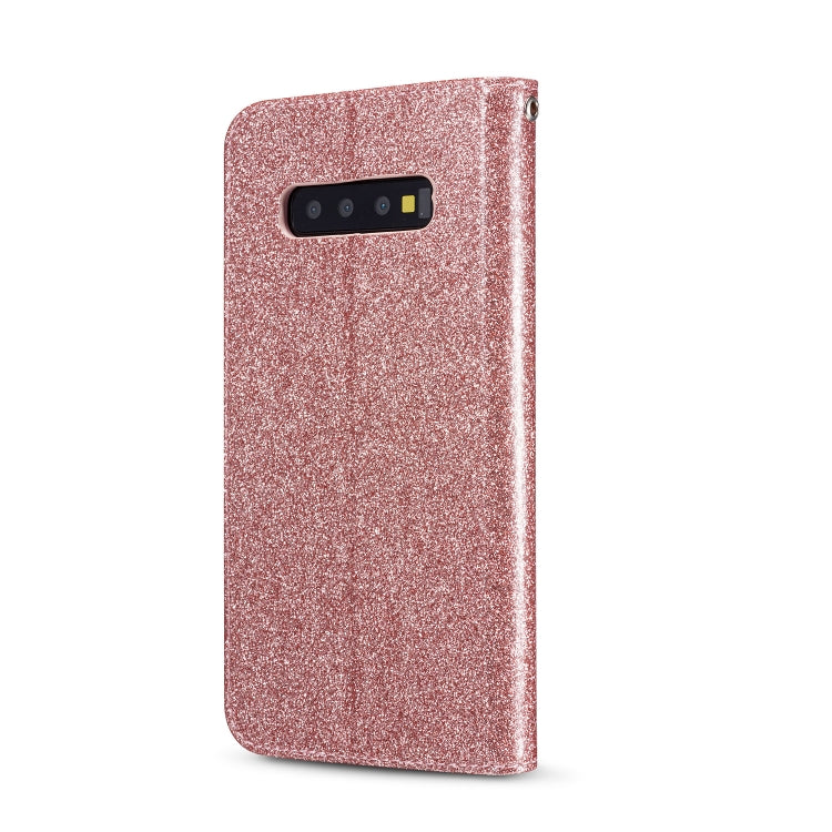 For Samsung Galaxy S10+ Glitter Powder Love Leather Phone Case