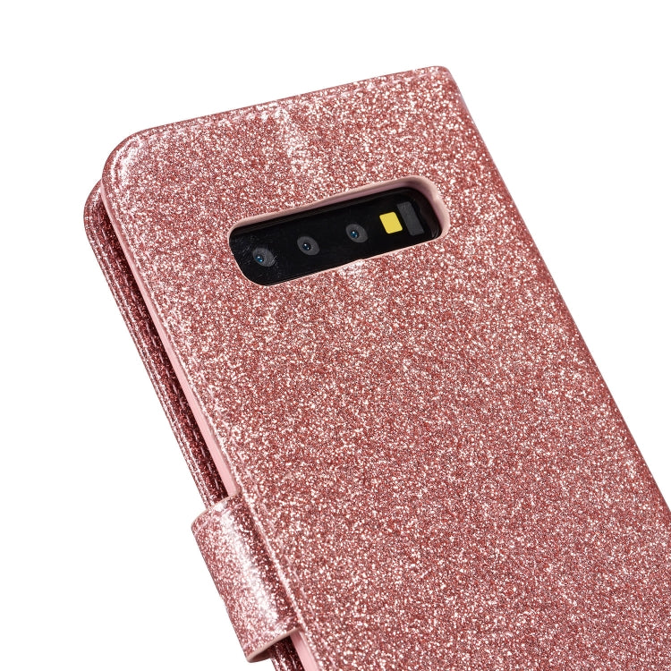 For Samsung Galaxy S10+ Glitter Powder Love Leather Phone Case