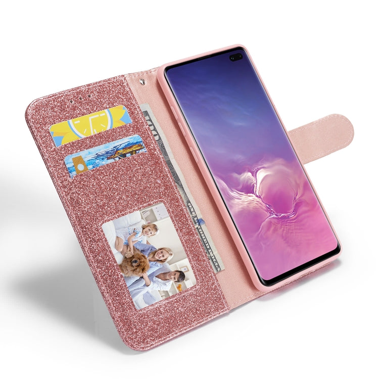 For Samsung Galaxy S10+ Glitter Powder Love Leather Phone Case
