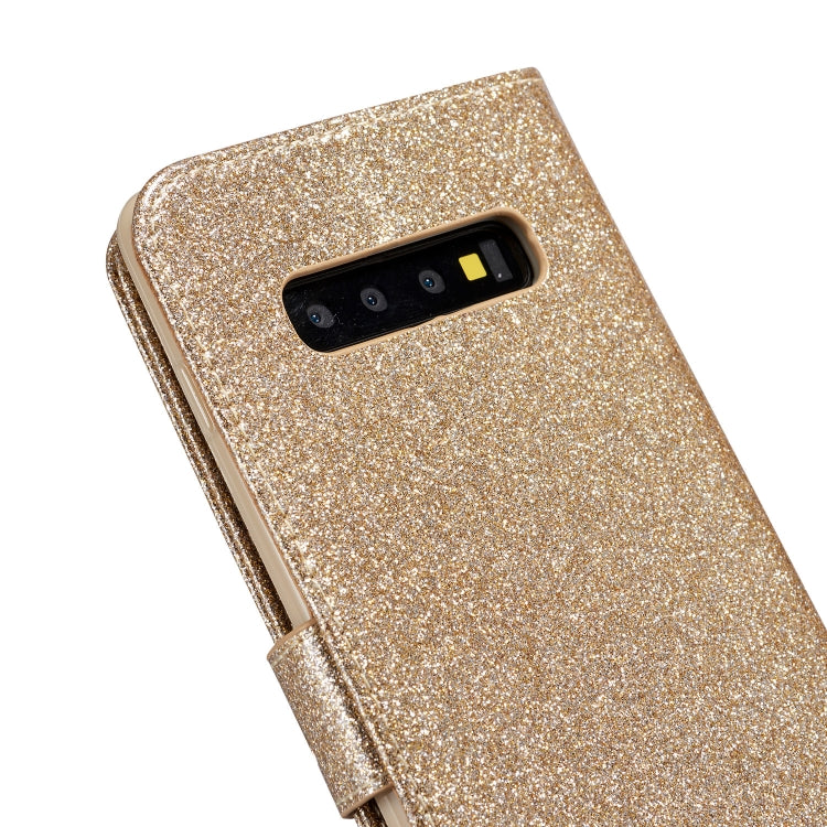 For Samsung Galaxy S10+ Glitter Powder Love Leather Phone Case