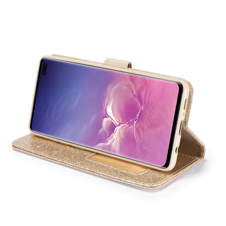 For Samsung Galaxy S10+ Glitter Powder Love Leather Phone Case