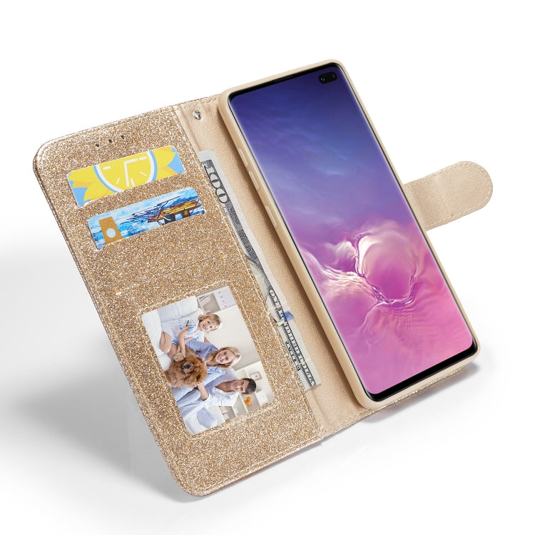 For Samsung Galaxy S10+ Glitter Powder Love Leather Phone Case