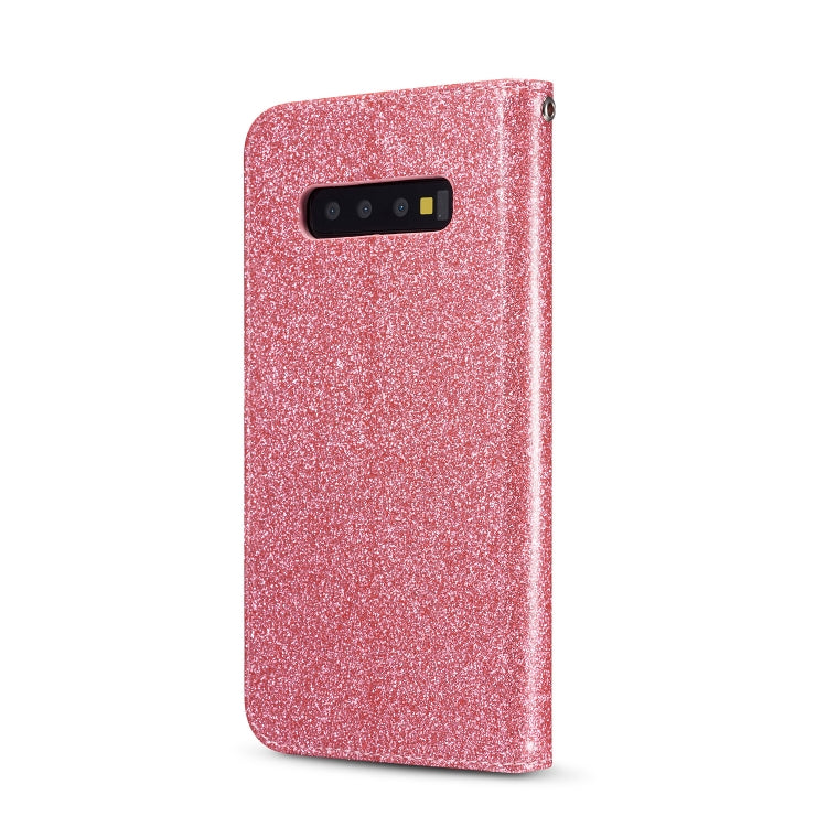 For Samsung Galaxy S10+ Glitter Powder Love Leather Phone Case