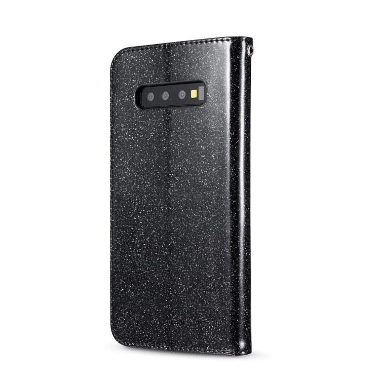 For Samsung Galaxy S10+ Glitter Powder Love Leather Phone Case