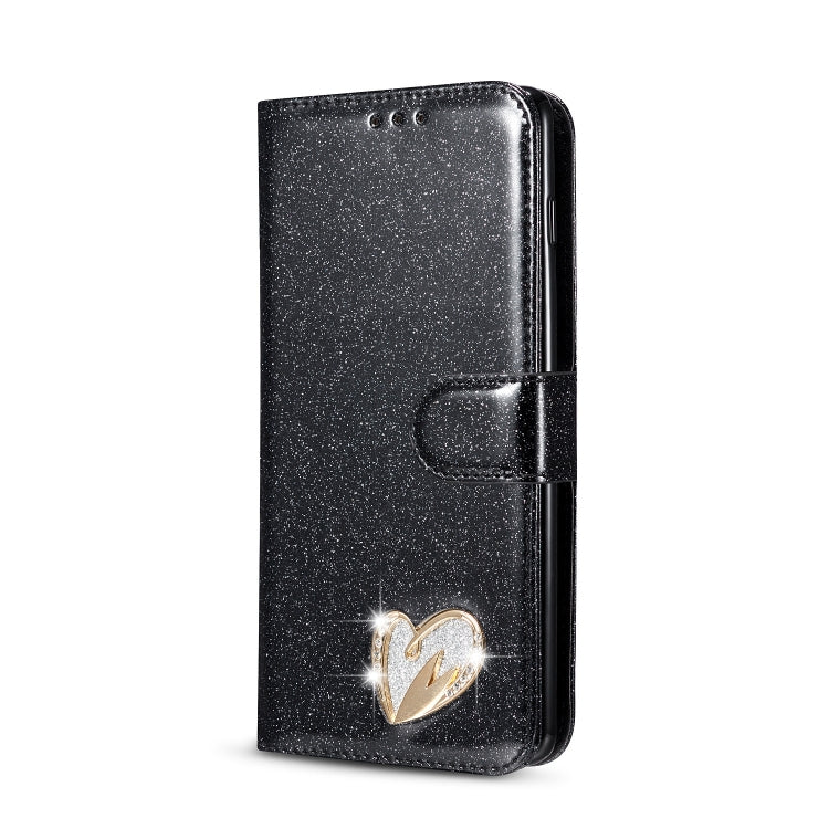 For Samsung Galaxy S10+ Glitter Powder Love Leather Phone Case